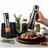 Electric Salt and Pepper Grinder Set with LED Light, Adjustable Coarseness, Perfect for the Kitchen