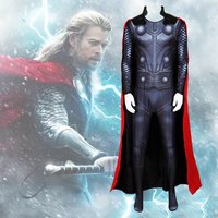 New Thor Costume for Men Love and Thunder Marvel Costume Includes Jumpsuit, Cape for Halloween Cosplay Jumpsuit Hero Suit