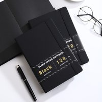 A5 Creative Sketchbook Hand-drawn Blank Black Cardstock Notebook Album DIY Black Interior Pages Journaling Notebook