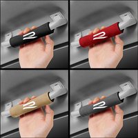1pcs Suede Leather Car Handle Protective Cover Pull Gloves New R logo for VW Volkswagen Golf 8 MK8 Auto Interior Accessories