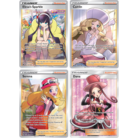 4PCS PKM Proxy Cards Iono Proferssor Marnie Whitney Evelyn Dana Trainer Cards Foil PTCG Proxy Cards Game Collection