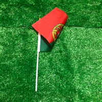 Portugal flag 14x21cm polyester Portugal Portuguese hand waving Flag with plastic flagpole for decoration