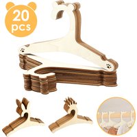 20Pcs Wooden Baby Hangers Smooth Mini Toddler Wooden Clothes Hanger Rack Kids Present Home Girls Princess Room Nursery Decor