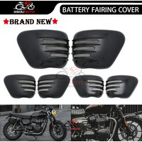 Motorcycle Accessories ABS Left & Right Battery Side Fairing Covers For Triumph Bonneville T120 / BLACK 2016 2017 2018 2019-2025