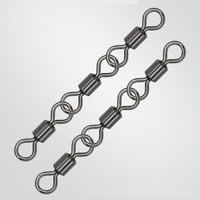 20~50pcs Three Joint Rolling Swivels Fishing Accessories Fishing Barrel Swivel Tackle Bass Saltwater Fishing Line Connector Clip