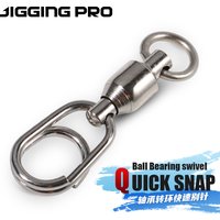 JIGGING PRO Stainless Steel Ball Bearing Swivel Quick Snap Fishing Accessories Professional Fishing Tackle