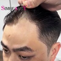 Undetectable 0.02mm Super Thin Micro Skin Base 80%~100%Density Natural Frontline Black Grey Man's Wig Human Hair Men Toupee WIG