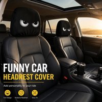2PCS Funny Angry Eyes Car Headrest Covers, Universal Elastic Car Seat Headrest Protectors
