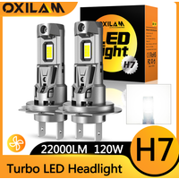 OXILAM 2Pcs 120W High Power H7 LED Bulb Turbo Headlight 6500K 22000LM 12V CSP Powerful Best H7 LED Diode approved H7 Mini Lamp