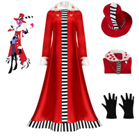 Exquisite Fantasy Cosplay Costumes Anime Hazbin Hotel Women Dress Glove Cosplay Costumes Anime Hazbin Hotel Valentino Uniform