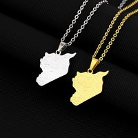 Titanium Steel Daily Wear Syria Enamel Pendant Necklace Unisex Couple Sweater Chain Cross-border Jewelry Accessories