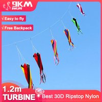 9KM 1.2m Spinner Windsock Turbine Line Laundry Pendant Soft Inflatable Show Kite 30D Ripstop Nylon with Bag