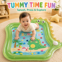 Tummy Time Water Mat Dinosaur Inflatable Water Filled Sensory Play Pad Infant Toddler Floor Activity Toy