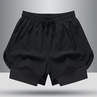 Unisex 2-in-1 Running Shorts Men's New Quick Drying Breathable Active Training Exercise Jogging Cycling Loose-Fit Shorts