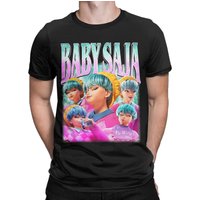 KPop Demon Hunters Baby Saja T Shirt for Men Pure Cotton Vintage T-Shirt Round Neck Saja Boys Tees Short Sleeve Clothes Unique