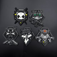 A Cat Squad Pattern Pvc Patch Badge Sticker, with Glow-In-The-Dark Effect, Has Hook Fasteners on the Back, Suitable for Bags, Backpacks, Vests, and Clothing Decoration, Embroidered Patch Stickers Made