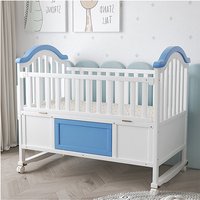 Add logo Children Multifunctional Co Sleeping Girls Montessori Wooden Cot Baby Bed Cribs for Kids