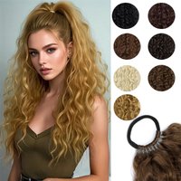 18 Inch Synthetic Braided Ponytail Extension - Clip-in Hairpiece for Women with Rubber Band Look Easy Hairstyle