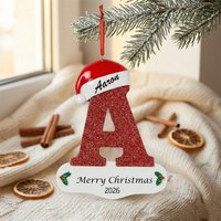 2026 Christmas Tree A-Z Letter Ornament, Personalized Custom Name 3D Resin Hanging Decoration, Unique Gift For Family Friends
