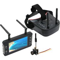 5.8G 40CH FPV Goggles Monitor Auto-Searching Dual Antennas Video Glasses Headset HD 5.8G 25mW fpv camera for Racing Drone