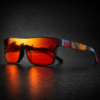 AliExpress NONE Sports Sunglasses Men Women UV400 One-Piece Lens Square Sun Glasses with Patterned Temples for Cycling Hiking Travel Shades