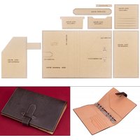 1Set Notebooks for A6-Sized Paper, Card Storage - Kraft Paper Template, DIY Leather Handmade Crafts - Sewing Template with Holes