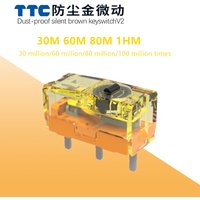 10Pcs New TTC dustproof gold micro switch 30M/60M/80M/100 million times click life 3pin gold alloy contact mouse button switches