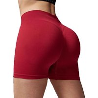 AliExpress NONE Women's High Waist Yoga Shorts Seamless Peach Hip Lifting Tight Fit for Running Cycling Shorts Hollow Gym Sports Shorts