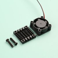 25x25mm 25*50mm Heatsink and 5V 12V Cooling Fan Combination Aluminum Radiator Small Cooler for PCB Raspberry Pi RPI