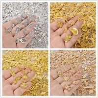 30pcs/Lot Random Mix Vintage Silver/Gold Color Bright/Matte Cute Metal Charms For Jewelry Making Supplies Butterfly Pendant Bulk