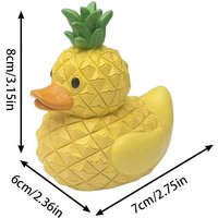 Pineapple Duck Resin Figurine, Cute Tropical Fruit Duck Statue for Desk & Home Decor