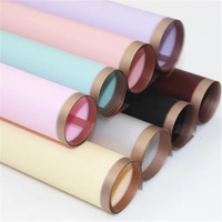 5sheets Flower Wrapping Paper Golden Border Rose Korean Style Half Transparent Gift Packing Florist Bouquet Wrapping Material