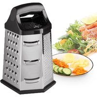 Multifunktionale Gemüse-Box-Reibe, Edelstahl, 6-seitig, Slicer, Zerkleinerer, manuelle Käse- und Kartoffelreiben, Küchenzubehör