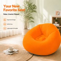 Lightweight PVC Inflatable Sofa Chair Foldable Air Seat Portable Lazy Lounger for Camping Beach Garden Indoor Living Room Relax