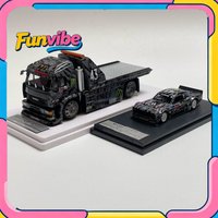 SW 1/64 Ford Mustang Hoonicorn RTR & KAMAZ Modified Tow Truck Alloy Diecast Car Model Simulation Colelcction Cars Toys Boy Gift