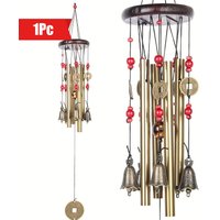 1pcs Hanging Wind Chime Metal Tube Traditional Bronze Hanging Decor Wind Chime Craft for Outdoor Garden Terrace Decoration