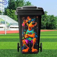 Cute Cartoon Baby Dog Rubbish Bin Stickers Sun-proof Waterproof for Funny Home Kitchen Outdoor Decoration Removable Wall Decal