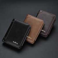 Baellerry Short Wallet for Men PU Leather Custom Embossed RfID Blocking Front Pocket Gift