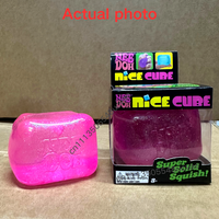 Needoh Shiny Glitter Cube Squeeze Toy Soft Slow Rising Decompression Ball Anxiety Relief Sensory Fidget Toy for Teens party gift