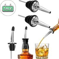 Stainless Steel Wine Bottle Stopper and Olive Oil Pourer Dispenser Spout Set of 1/2/4/6Pcs Bar Kitchen Accessories Airtight Seal