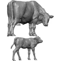 1/35 COW AND CALF, Resin Model Animals, Military theme, Unassembled and unpainted kit