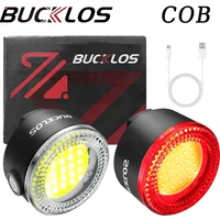 BUCKLOS COB Bike Taillights Headlight USB Rechargeable Bicycle Safety Warning Light MTB LED Front Rear Lantern Cycling Lamp Set