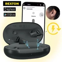 Rexton Rechargeable Invisible Reach inoX-CIC Li 20 Hearing Aid App-controlled Volume Suitable for Mild to Moderate Hearing Loss
