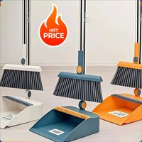 New 3-in-1 Rotating Foldable Magnetic Broom and Dustpan Cleaning Set for Home Pet Hair Removal