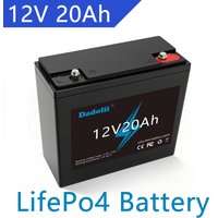 12V 20Ah Battery 4000 cycles LiFePO4 Battery 256Wh Energy for Electric Trolling Motor Solar Power Storage With 30A BMS
