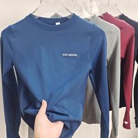 Women's Buttery Soft Crew Neck Compression Long Sleeve - Quick Dry Athletic Top for Yoga Running Gym
