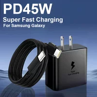 45W Super Fast Charger & USB-C Data Cable - Portable Adapter for Samsung for Galaxy S24/S23/S22/S25 Ultra/S21 Plus/Note 20