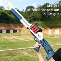 XM1014 Shotgun Spray Toys EVA Soft Bullet Gun Manually Loaded Shell Throwing Launcher Model Outdoor Game for Christmas Gift