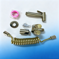 Handheld Bidet Sprinkler Set Bathroom Double Outlet Angle Valve Gold Stainless Steel Spray Gun Set Toilet Accessories