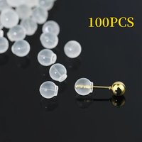 100pcs Safety Earring Back,Fit with All Type of Earrings,for DIY Making,Jewelry Making (Clear)
